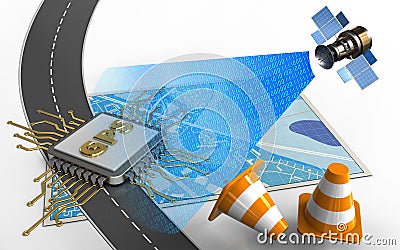 3d road Cartoon Illustration