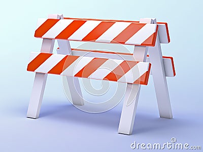 3d Roadworks barrier Stock Photo