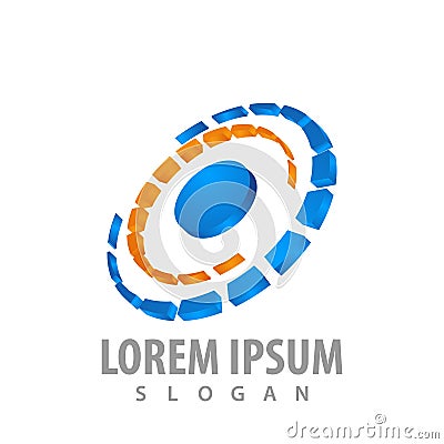 3D rotation round logo concept design. Symbol graphic template element vector Vector Illustration