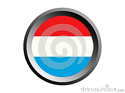 3D Round Flag of Luxembourg Vector Illustration