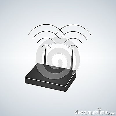 3D Router icon illustration Cartoon Illustration