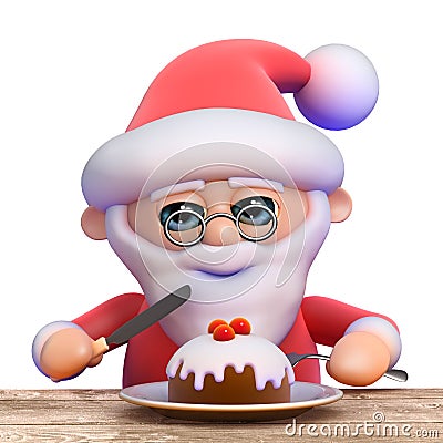 3d Santa Christmas muffin Stock Photo