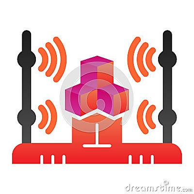 3d scanning system flat icon. 3d scanner color icons in trendy flat style. 3D cube scan design gradient style design Vector Illustration