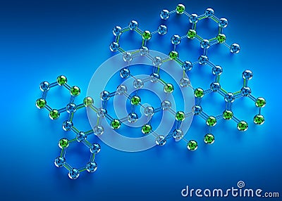 3d science illustration of abstract molecule Cartoon Illustration