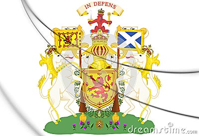 3D Scotland Royal Coat of Arms. Stock Photo