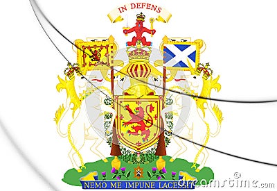 3D Scotland Royal Coat of Arms. Stock Photo