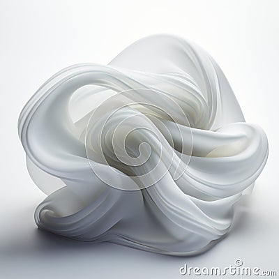 Abstract Geometric Shape Of Flowing Liquid On White Background Stock Photo