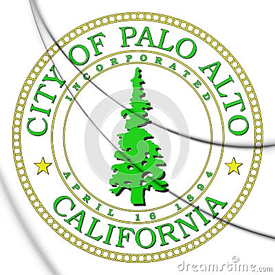 3D Seal of Palo Alto California, USA. Stock Photo