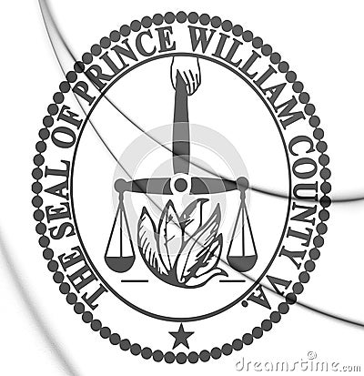 3D Seal of Prince William County Virginia, USA. Stock Photo