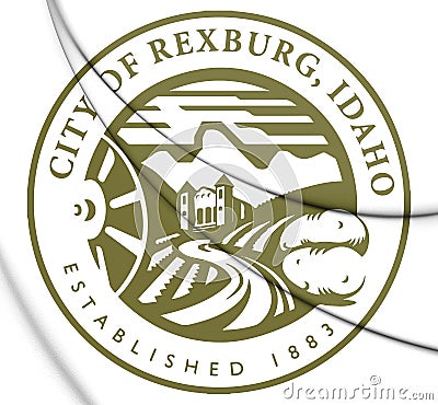 3D Seal of Rexburg Idaho, USA. Stock Photo