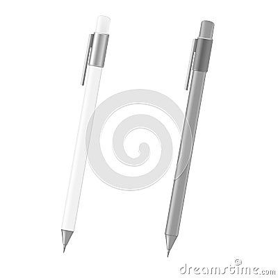 3D SET of ballpen with different color Vector Illustration