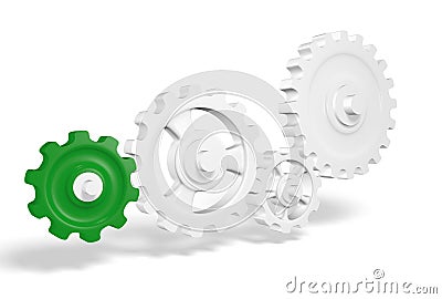 3d set of cogs Cartoon Illustration