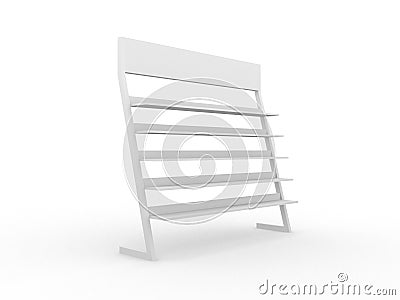 3D shelves and shelf for wrap advertising on a white background Stock Photo