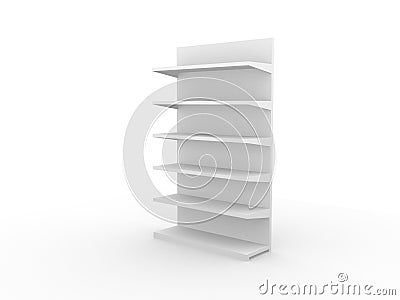 3D shelves and shelf for wrap advertising on a white background Stock Photo