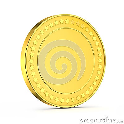 3d shiny gold coin Stock Photo