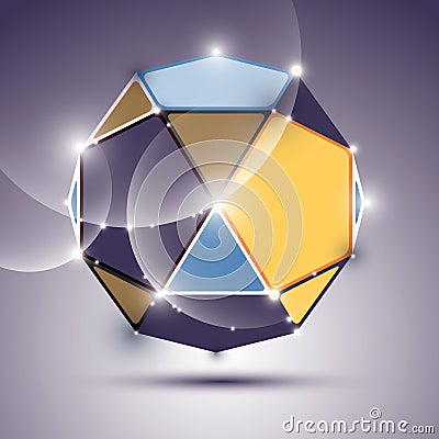 3D shiny mirror ball. Vector fractal dazzling abstract illustration - eps10 jewel. Celebration theme. Vector Illustration