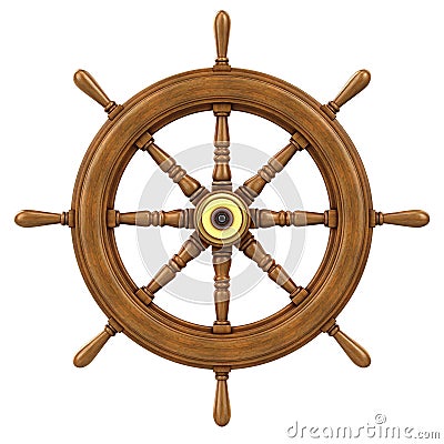 3d Ships wheel Stock Photo