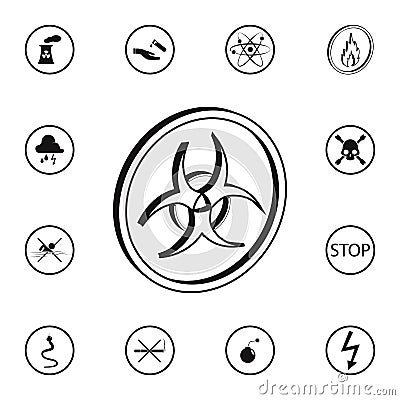 3D sign dangerous radiation icon. Detailed set of Warning signs icons. Premium quality graphic design sign. One of the collection Stock Photo