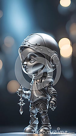 3D silver cartoon characters design illustration AI Generated Cartoon Illustration