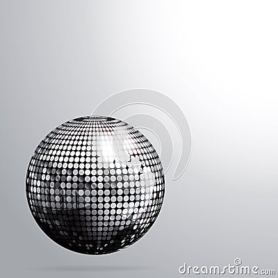 3D Silver disco ball and shadow background Stock Photo