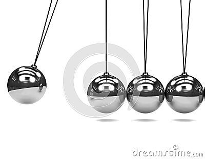 3d Silver Newtons Cradle Stock Photo