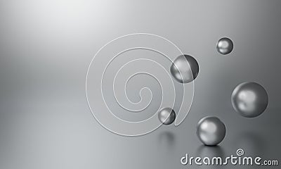 3d silver sphere abstract background gradient and reflection for banner, wallpaper, pattern and label on website. Light silver Stock Photo