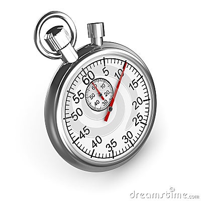 3d Silver stopwatch Stock Photo