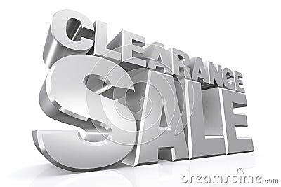 3D silver text clearance sale Stock Photo