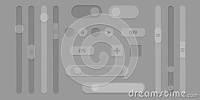 3d slider bar, vector illustration. Scrollbar volume, brightness. Panel switch control. Concept toggle scroll. User Vector Illustration