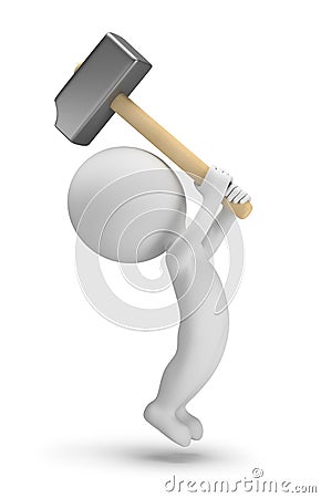 3d small people - hammering Stock Photo