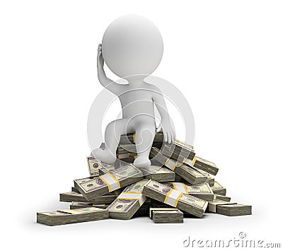 3d small people - how to spend money Stock Photo