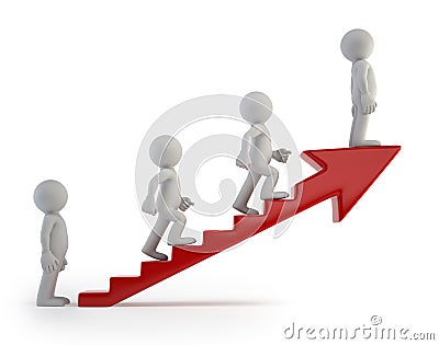 3d small people - Ladder of Success Stock Photo