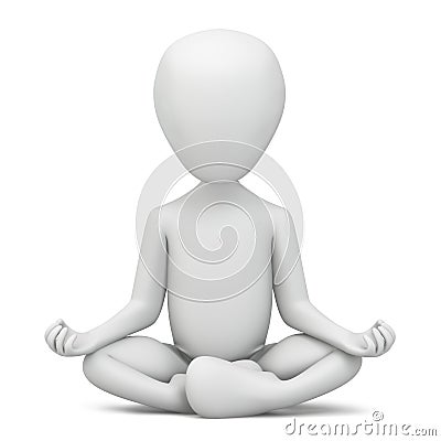 3d small people - meditation. Stock Photo