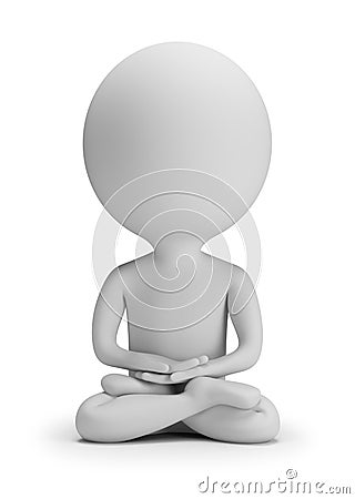 3d small people - meditation Stock Photo