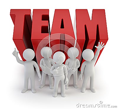3d small people - reliable team Stock Photo