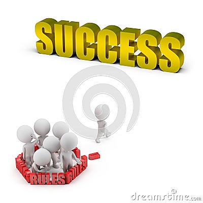 3d small people - rules and success Stock Photo