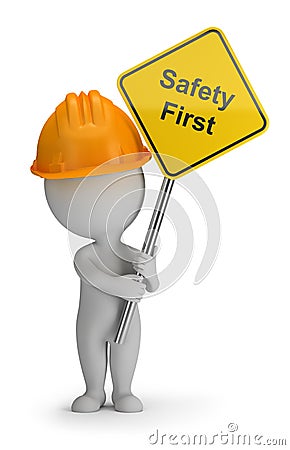 3d small people - safety first Stock Photo