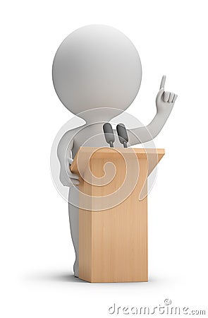 3d small people - speaking Stock Photo