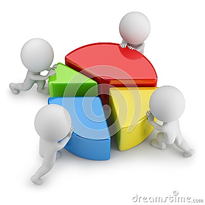 3d small people - teamwork statistics Stock Photo