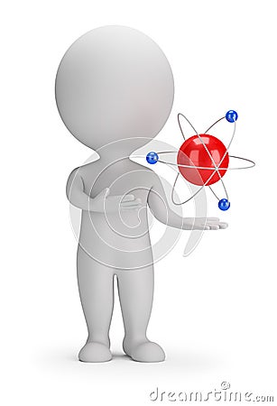 3d small people - atom Stock Photo