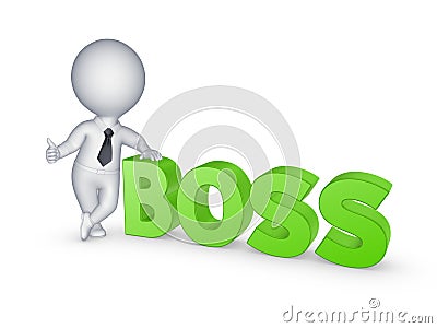 3d small person and word BOSS. Stock Photo
