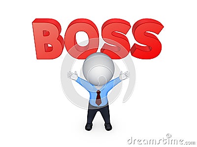 3d small person and word BOSS. Stock Photo
