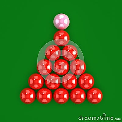 3d Snooker balls ready to break Stock Photo