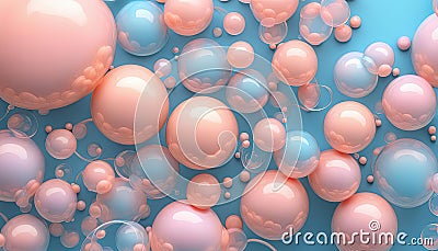 3d soap bubbles of different sizes, abstract background, Calming Rhythms, Stock Photo