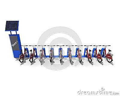 3D Solar Bike station concept Stock Photo