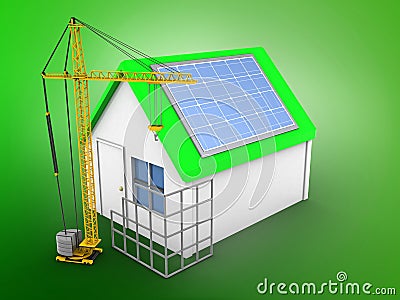 3d solar panel Cartoon Illustration