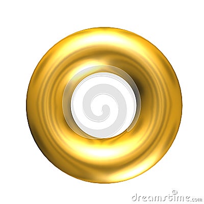 3D solid gold ring Stock Photo