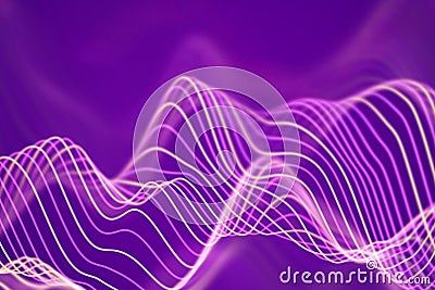 3D Sound waves. Big data abstract visualization. Vector Illustration