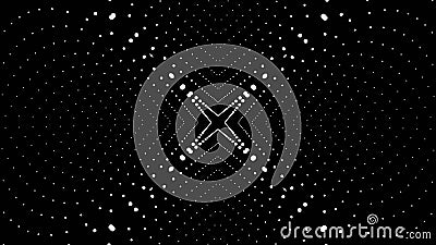 3d space effect with pattern of dots. Animation. Hypnotic effect of immersion in animation with pattern of dots Stock Photo