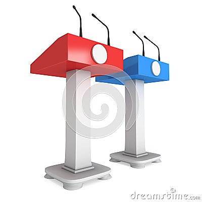 3d Speaker Podiums Stock Photo